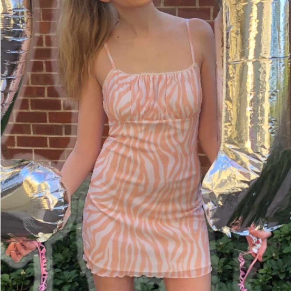 Pink Zebra Mini Dress